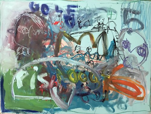 Cocktail: piscine et golf by NEP, Painting for Sale on Singulart