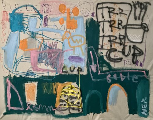 6 cafés en grains svp van NEP, Schilderij te koop op Singulart