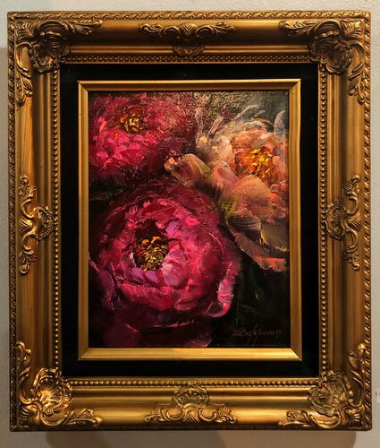 Peonies in December van Deana Evstefeeva, Schilderij te koop op Singulart