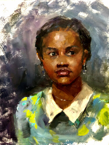 Silver earrings van Deana Evstefeeva, Schilderij te koop op Singulart