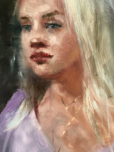 Portrait of young blonde di Deana Evstefeeva, Pittura in vendita su Singulart