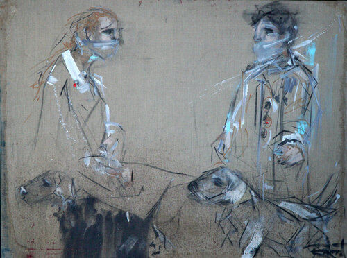 AMORES PERROS de RAMAT Antonio Ramos Osorio, Pintura a la venta en Singulart