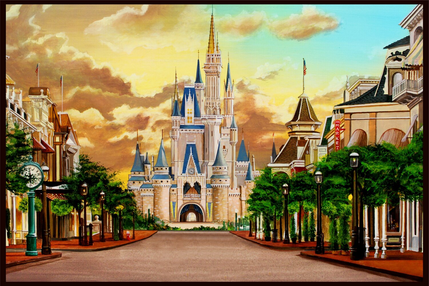 Disney Castle by Michael Neamand (2010) : Print Giclée print on Canvas