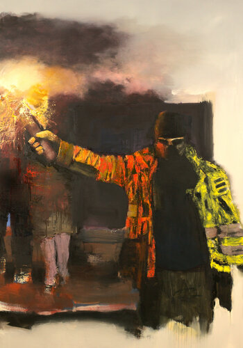 The procession (right panel) by Jarik Jongman, Painting for Sale on Singulart