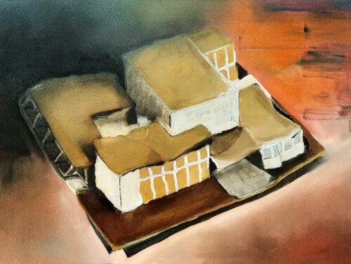 Rietveld maquette, first draft, De Zonnehof museum,  Amersfoort von Jarik Jongman, Malerei kaufen auf Singulart