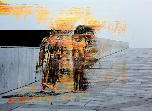 Are we safe ? (Frauen Marokko) de Christian v. Grumbkow, Obra en papel a la venta en Singulart