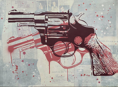 GUN (PINK) par Michel Acosta Perez, Peinture en vente sur Singulart