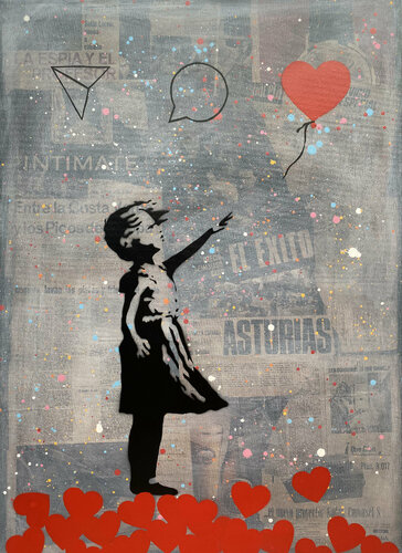 Banksy update available (EL EXITO) 4 di Michel Acosta Perez, Pittura in vendita su Singulart