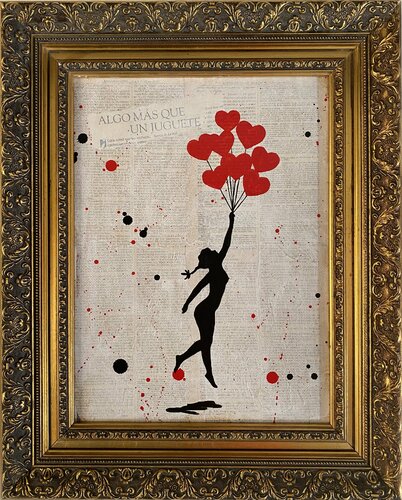 Banksy update available (ALGO MAS QUE UN JUGUETE) di Michel Acosta Perez, Pittura in vendita su Singulart