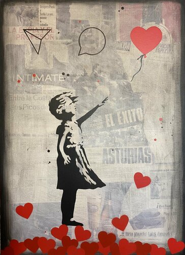 Banksy update available (EL EXITO) 7 di Michel Acosta Perez, Pittura in vendita su Singulart