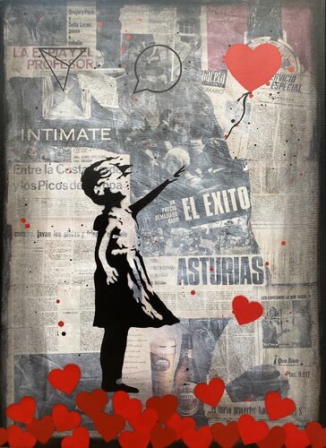 Banksy update available (EL EXITO) 9 de Michel Acosta Perez, Pintura a la venta en Singulart
