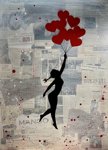 Banksy update available (LIKE MAKES ME FLY) van Michel Acosta Perez, Schilderij te koop op Singulart