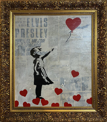 Banksy update available (Pueden perderlo todo en un momento) de Michel Acosta Perez, Pintura a la venta en Singulart