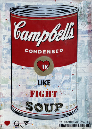 Campbell´s Like Fight Soup di Michel Acosta Perez, Pittura in vendita su Singulart