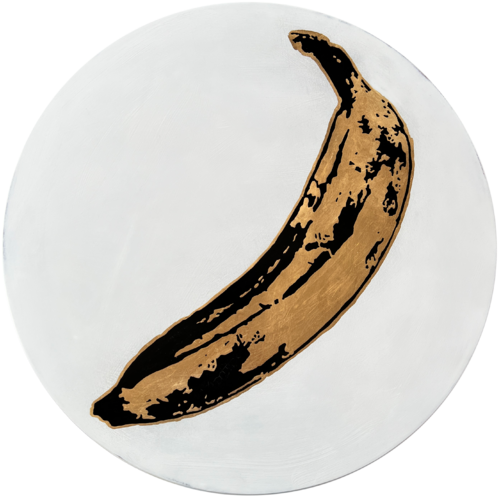 GOLD BANANA  (painting and table) von Michel Acosta Perez, Malerei kaufen auf Singulart