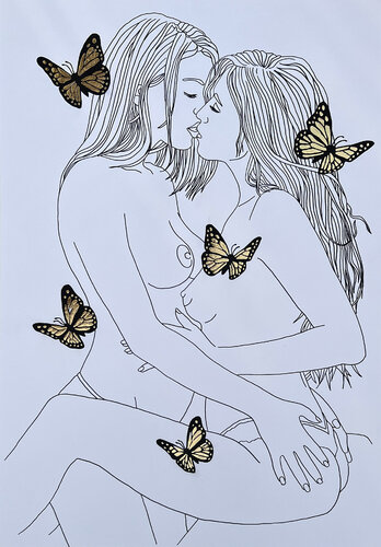 "LOVE" (Mariposas) di Michel Acosta Perez, Pittura in vendita su Singulart