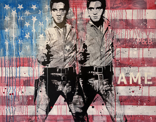 AMERICAN DREAM 2 (ELVIS) di Michel Acosta Perez, Pittura in vendita su Singulart