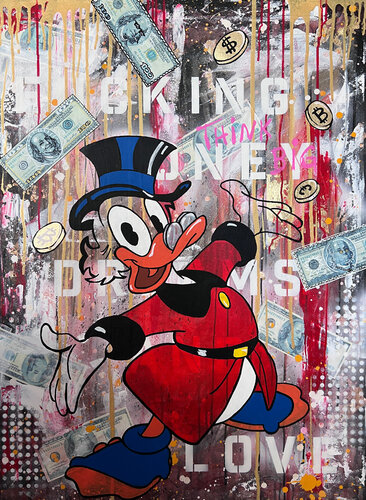 FUCKING MONEY par Michel Acosta Perez, Peinture en vente sur Singulart