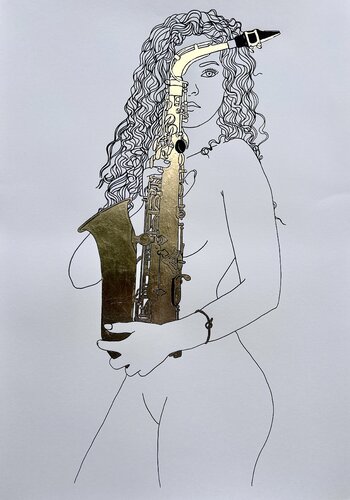 "MUSA" 3 (Saxo) van Michel Acosta Perez, Schilderij te koop op Singulart