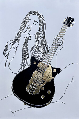 "MUSA" 4 (Guitarra) par Michel Acosta Perez, Peinture en vente sur Singulart