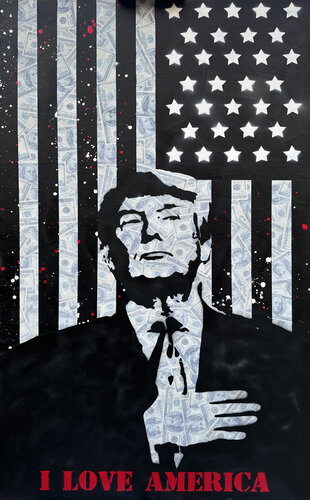 I LOVE AMERICAN par Michel Acosta Perez, Peinture en vente sur Singulart
