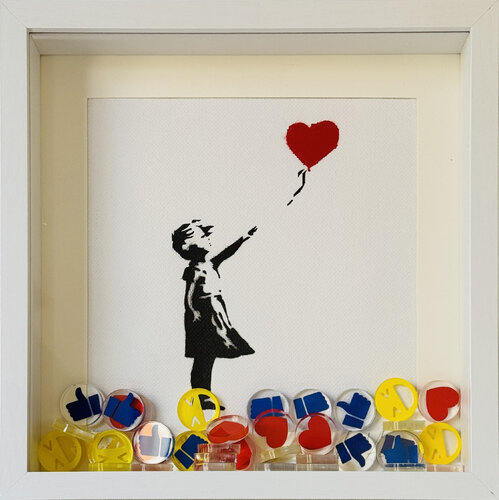 Banksy update available (All You Need is a Like) 1/50 di Michel Acosta Perez, Pittura in vendita su Singulart