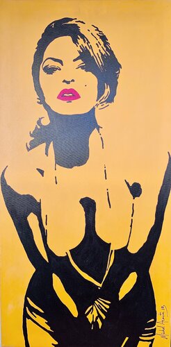 EVA MENDEZ (YELLOW) di Michel Acosta Perez, Pittura in vendita su Singulart
