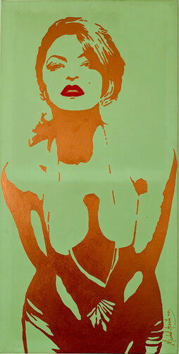 EVA MENDEZ (GOLD) van Michel Acosta Perez, Schilderij te koop op Singulart