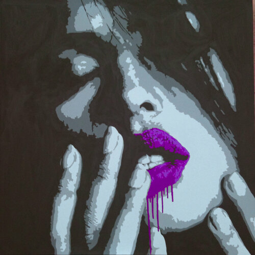 VIOLET LIPS von Michel Acosta Perez, Malerei kaufen auf Singulart