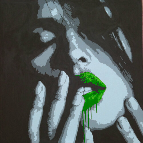 GREEN LIPS di Michel Acosta Perez, Pittura in vendita su Singulart