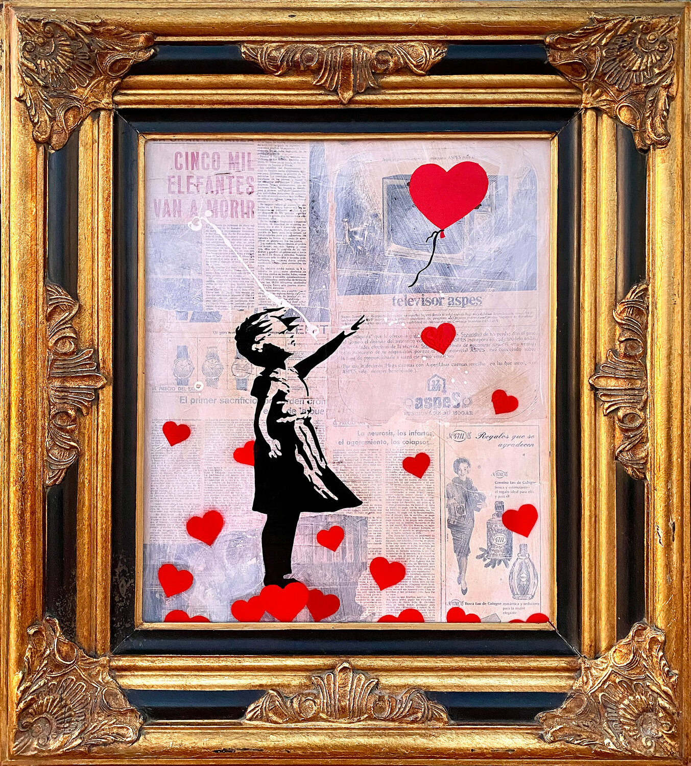 Banksy update available (El Precio del Exito) Michel Acosta Perez Originalgemälde zu verkaufen
