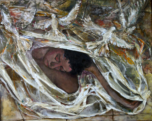 Despertar Definitivo - Pájaros en la cabeza van Susana Negri, Schilderij te koop op Singulart