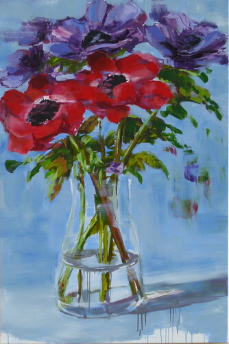 Anemonen 2022 van Sabine Huening, Schilderij te koop op Singulart