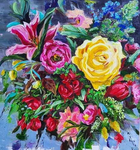 Flower Power 2023 von Sabine Huening, Malerei kaufen auf Singulart