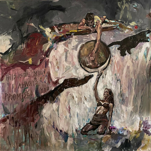 the moon di Claudia Barbu, Pittura in vendita su Singulart