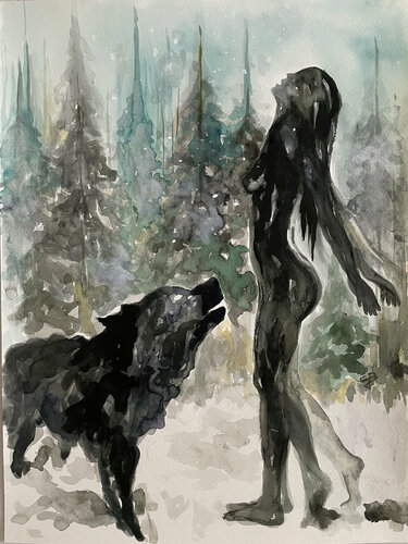 Wolf soul di Claudia Barbu, Opera su carta in vendita su Singulart