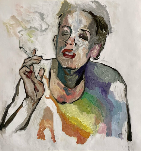Rainbow Smoke by Claudia Barbu, 油畫 for Sale on Singulart