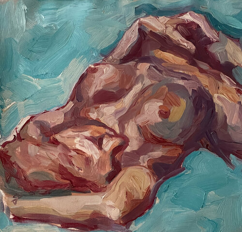 Girl In The Swimming Pool de Claudia Barbu, Pintura a la venta en Singulart