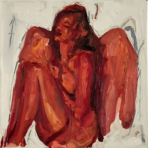 Red Angel van Claudia Barbu, Schilderij te koop op Singulart