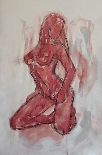 Red Silhouette van Claudia Barbu, Schilderij te koop op Singulart