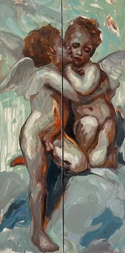 The First Kiss par Claudia Barbu, Peinture en vente sur Singulart