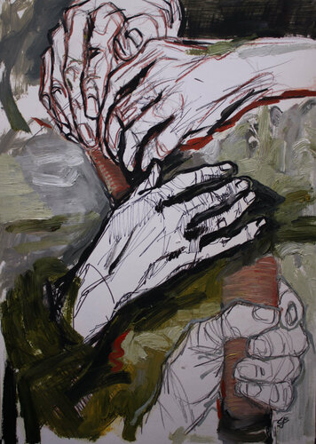 Hands Study by Claudia Barbu, Work on Paper for Sale on Singulart