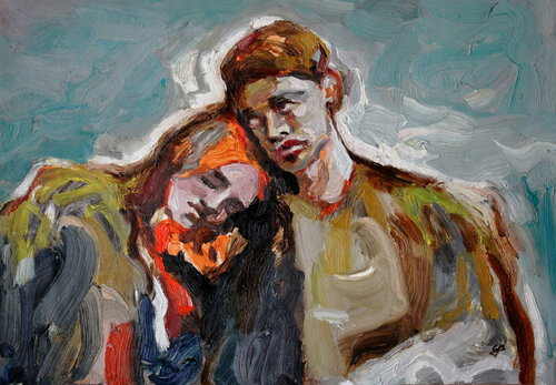 free spirited couple by Claudia Barbu, 油畫 for Sale on Singulart