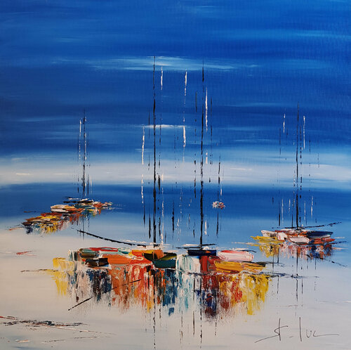 Le Voyage Bleu 11 di MICHEL SAINT-LUC, Pittura in vendita su Singulart