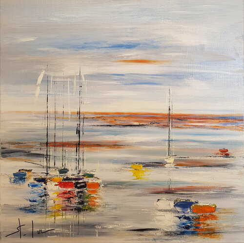 Les Feux du Soir 5 di MICHEL SAINT-LUC, Pittura in vendita su Singulart