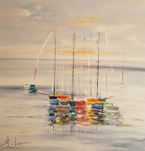 Les Soirs de Corail 11 di MICHEL SAINT-LUC, Pittura in vendita su Singulart