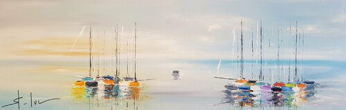 Les Soirs de Corail 12 di MICHEL SAINT-LUC, Pittura in vendita su Singulart
