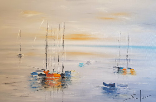 Les Soirs de Corail 13 van MICHEL SAINT-LUC, Schilderij te koop op Singulart
