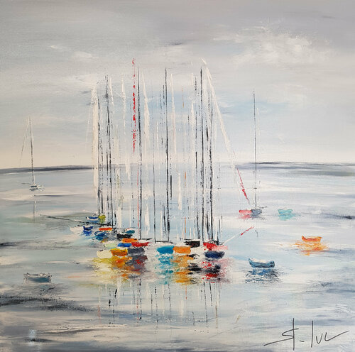 Le Mystère du Bleu 2 di MICHEL SAINT-LUC, Pittura in vendita su Singulart