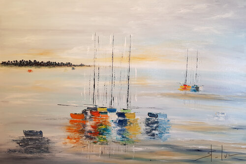 Un Coin de Paradis 8 di MICHEL SAINT-LUC, Pittura in vendita su Singulart